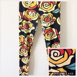 Lularoe Disney Belle Roses One Size Leggings
